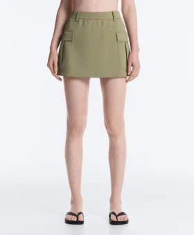 Short Piqué Skirt with Cotton Pockets