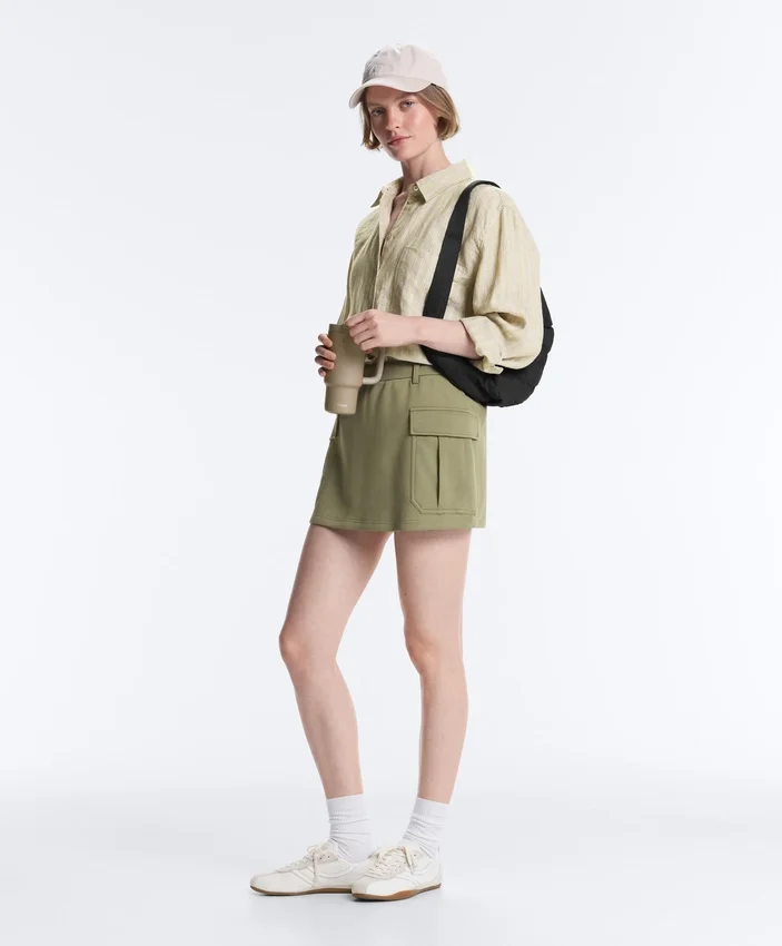 Short Piqué Skirt with Cotton Pockets Short Piqué Skirt with Cotton Pockets