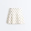 Short Piqué Skirt with Cotton Polka Dots Short Piqué Skirt with Cotton Polka Dots