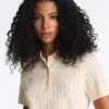 Short Sleeve Openwork Knit Polo Shirt Short Sleeve Openwork Knit Polo Shirt