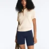 Short Sleeve Openwork Knit Polo Shirt Short Sleeve Openwork Knit Polo Shirt