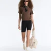 Short Sleeve Openwork Knit Polo Shirt Short Sleeve Openwork Knit Polo Shirt