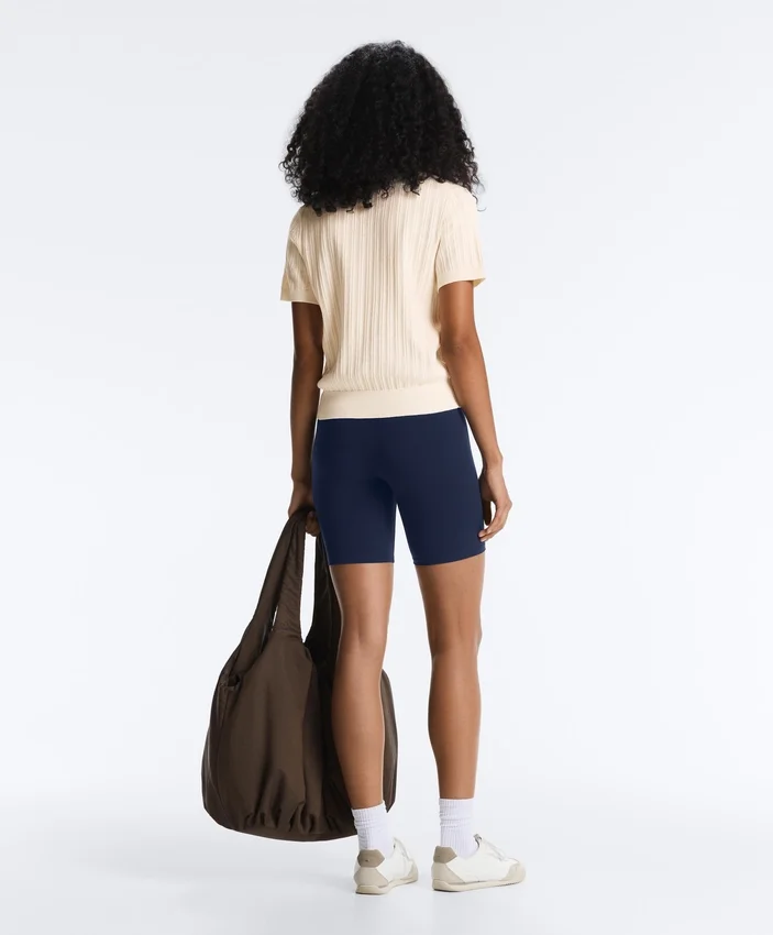 Short Sleeve Openwork Knit Polo Shirt Short Sleeve Openwork Knit Polo Shirt