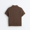 Short Sleeve Openwork Knit Polo Shirt Short Sleeve Openwork Knit Polo Shirt