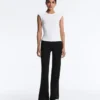 Short-Sleeved Rib Top with Cotton and Modal Short-Sleeved Rib Top with Cotton and Modal