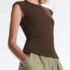 Short-Sleeved Rib Top with Cotton and Modal Short-Sleeved Rib Top with Cotton and Modal