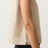 Sleeveless 100% Linen Stand-Up Collar Shirt with Buttons Sleeveless 100% Linen Stand-Up Collar Shirt with Buttons