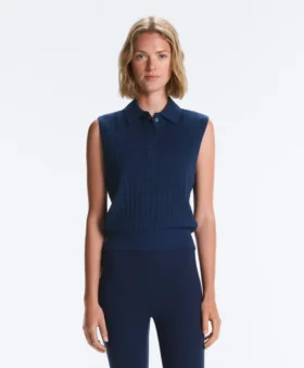 Sleeveless Open Knit Jumper