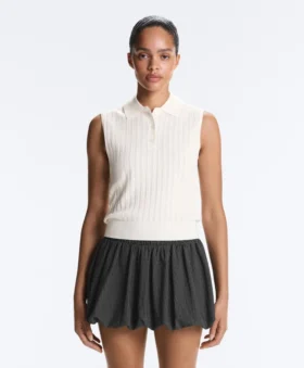 Sleeveless Open Knit Jumper