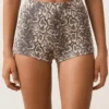 Snake Print High Rise Bikini Shorts Snake Print High Rise Bikini Shorts
