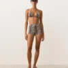 Snake Print High Rise Bikini Shorts Snake Print High Rise Bikini Shorts