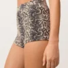 Snake Print High Rise Bikini Shorts Snake Print High Rise Bikini Shorts
