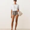 Snake Print High Rise Bikini Shorts Snake Print High Rise Bikini Shorts