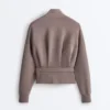 Soft-Touch Corset Belt Jacket with Modal