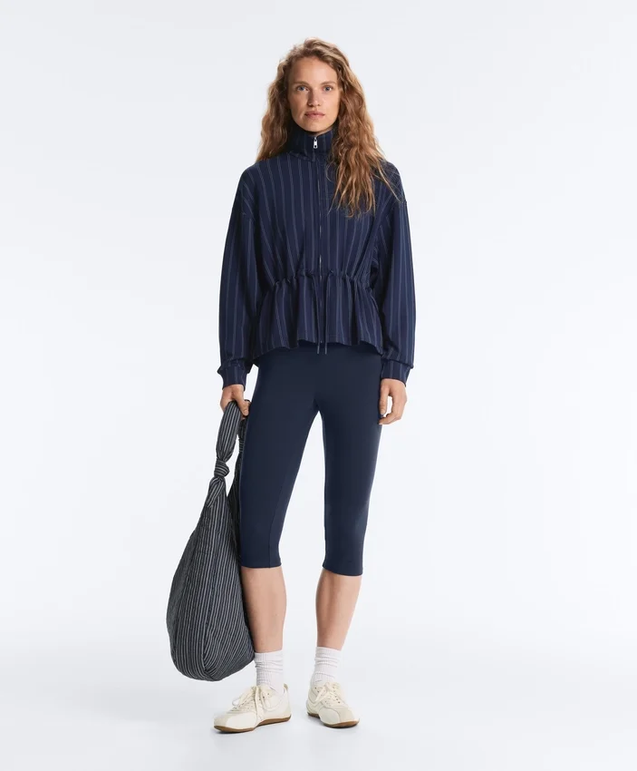 Soft-Touch Modal Jacket with Adjustable Waist and High Collar Soft-Touch Modal Jacket with Adjustable Waist and High Collar