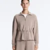 Soft-Touch Modal Jacket with Adjustable Waist and High Collar Soft-Touch Modal Jacket with Adjustable Waist and High Collar