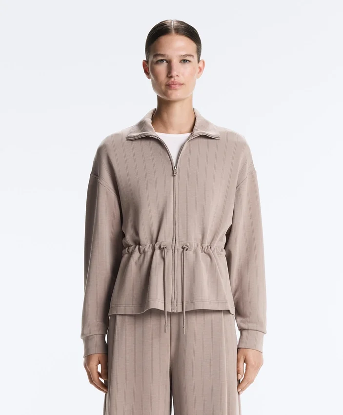 Soft-Touch Modal Jacket with Adjustable Waist and High Collar Soft-Touch Modal Jacket with Adjustable Waist and High Collar