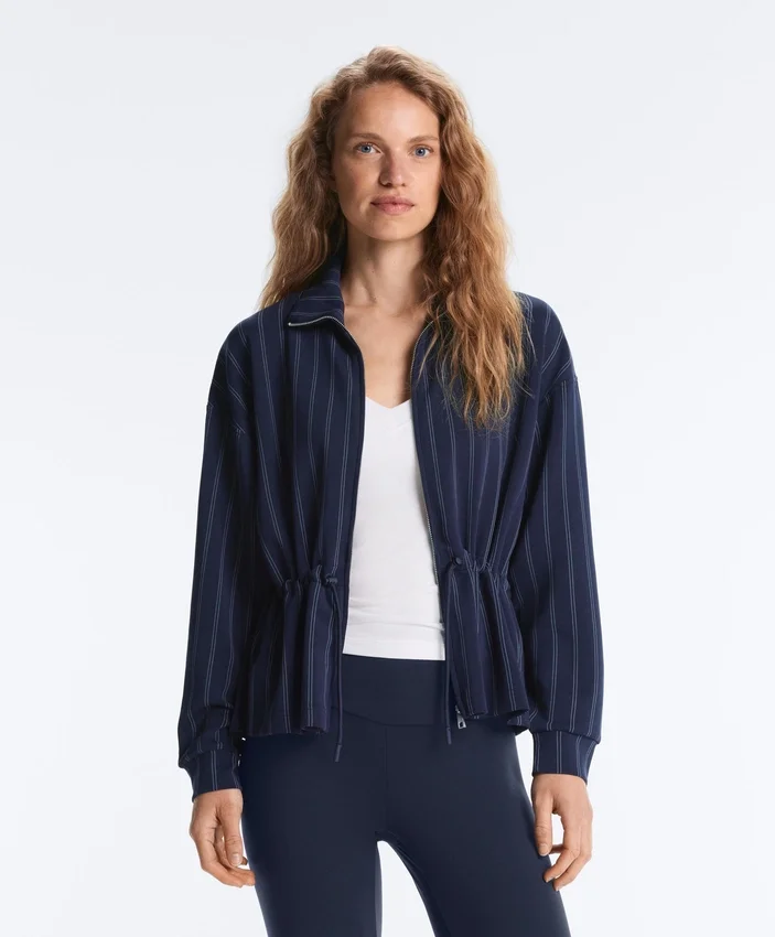 Soft-Touch Modal Jacket with Adjustable Waist and High Collar Soft-Touch Modal Jacket with Adjustable Waist and High Collar