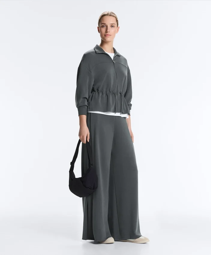 Soft-Touch Modal Jacket with Adjustable Waist and High Collar Soft-Touch Modal Jacket with Adjustable Waist and High Collar