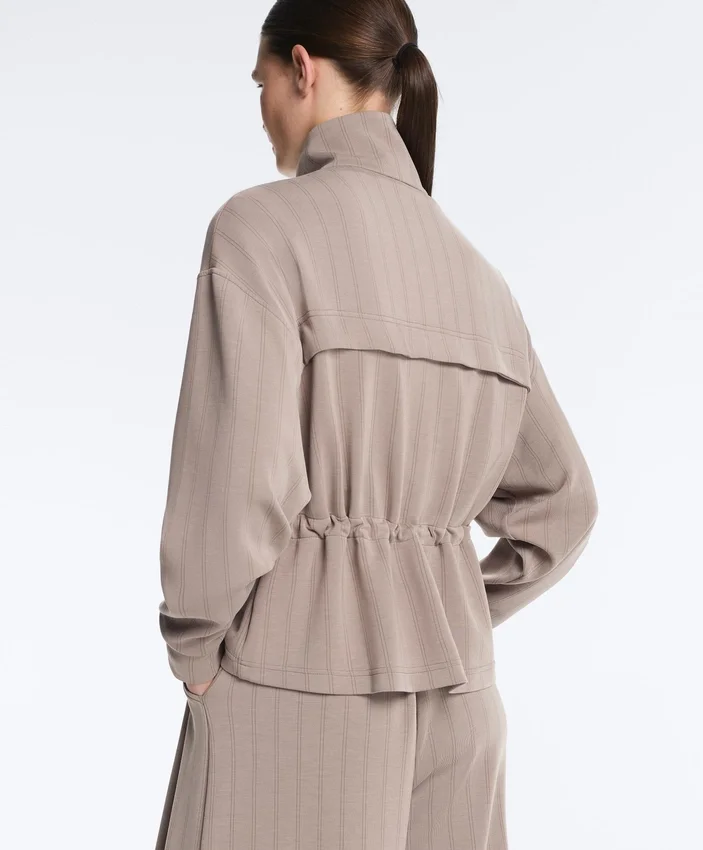 Soft-Touch Modal Jacket with Adjustable Waist and High Collar Soft-Touch Modal Jacket with Adjustable Waist and High Collar