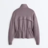 Soft-Touch Modal Jacket with Adjustable Waist and High Collar Soft-Touch Modal Jacket with Adjustable Waist and High Collar