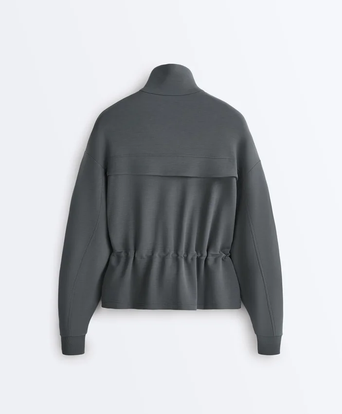 Soft-Touch Modal Jacket with Adjustable Waist and High Collar Soft-Touch Modal Jacket with Adjustable Waist and High Collar