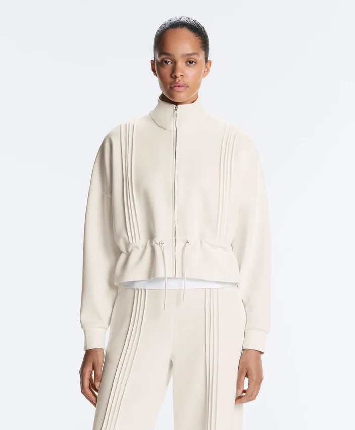 Soft-Touch Modal Jacket with Rib Trim Soft-Touch Modal Jacket with Rib Trim