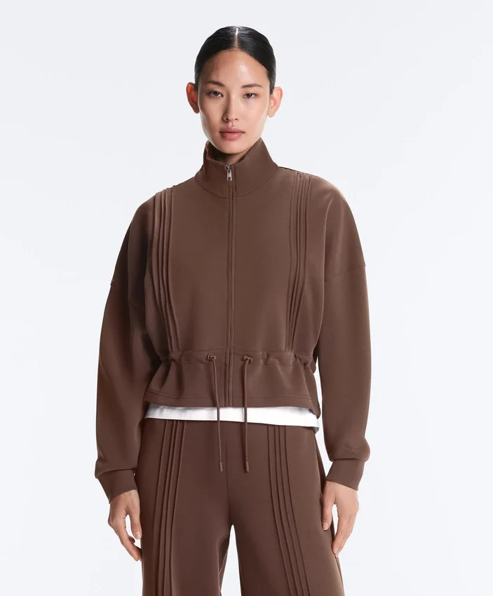 Soft-Touch Modal Jacket with Rib Trim Soft-Touch Modal Jacket with Rib Trim