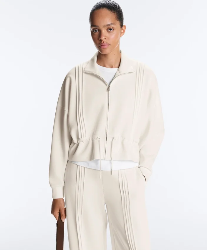 Soft-Touch Modal Jacket with Rib Trim Soft-Touch Modal Jacket with Rib Trim