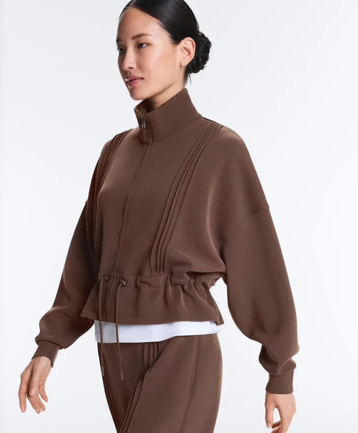 Soft-Touch Modal Jacket with Rib Trim Soft-Touch Modal Jacket with Rib Trim