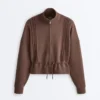 Soft-Touch Modal Jacket with Rib Trim Soft-Touch Modal Jacket with Rib Trim
