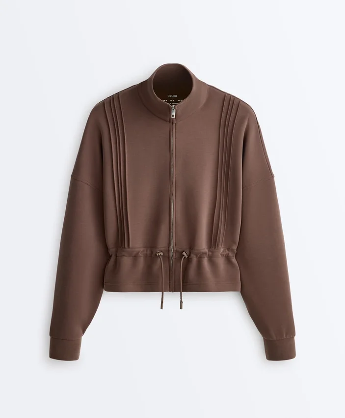 Soft-Touch Modal Jacket with Rib Trim Soft-Touch Modal Jacket with Rib Trim