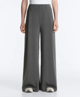 Soft-Touch Modal Pinstripe Wide-Leg Trousers