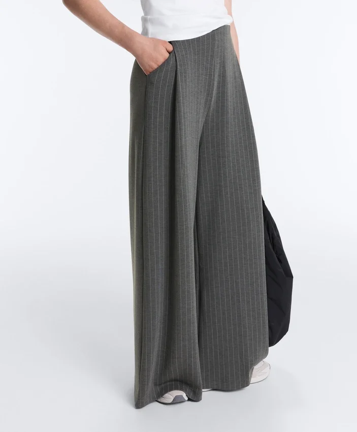 Soft-Touch Modal Pinstripe Wide-Leg Trousers Soft-Touch Modal Pinstripe Wide-Leg Trousers