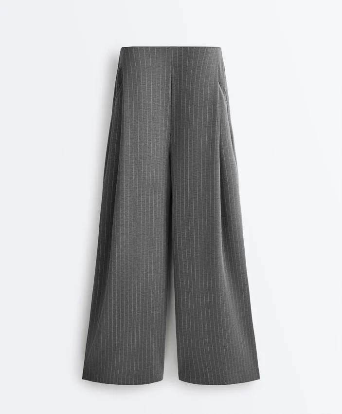 Soft-Touch Modal Pinstripe Wide-Leg Trousers Soft-Touch Modal Pinstripe Wide-Leg Trousers