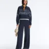 Soft-Touch Modal Trousers with Sailor Stripe Detail Soft-Touch Modal Trousers with Sailor Stripe Detail
