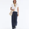 Soft-Touch Modal Trousers with Sailor Stripe Detail Soft-Touch Modal Trousers with Sailor Stripe Detail