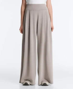 Soft-Touch Modal Wide-Leg Trousers with Corset Detail
