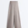 Soft-Touch Modal Wide-Leg Trousers with Corset Detail Soft-Touch Modal Wide-Leg Trousers with Corset Detail