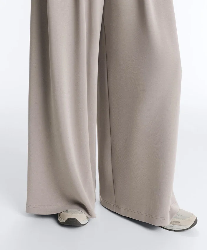 Soft-Touch Modal Wide-Leg Trousers with Corset Detail Soft-Touch Modal Wide-Leg Trousers with Corset Detail