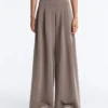 Soft-Touch Modal Wide-Leg Trousers with Corset Waist Soft-Touch Modal Wide-Leg Trousers with Corset Waist