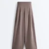 Soft-Touch Modal Wide-Leg Trousers with Corset Waist Soft-Touch Modal Wide-Leg Trousers with Corset Waist