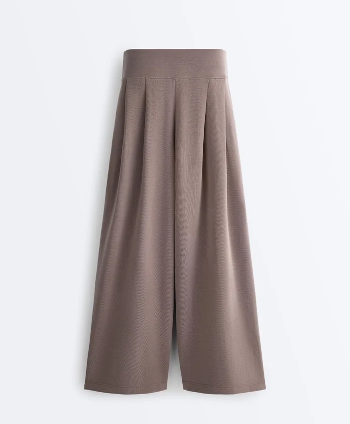 Soft-Touch Modal Wide-Leg Trousers with Corset Waist Soft-Touch Modal Wide-Leg Trousers with Corset Waist