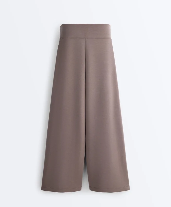 Soft-Touch Modal Wide-Leg Trousers with Corset Waist Soft-Touch Modal Wide-Leg Trousers with Corset Waist