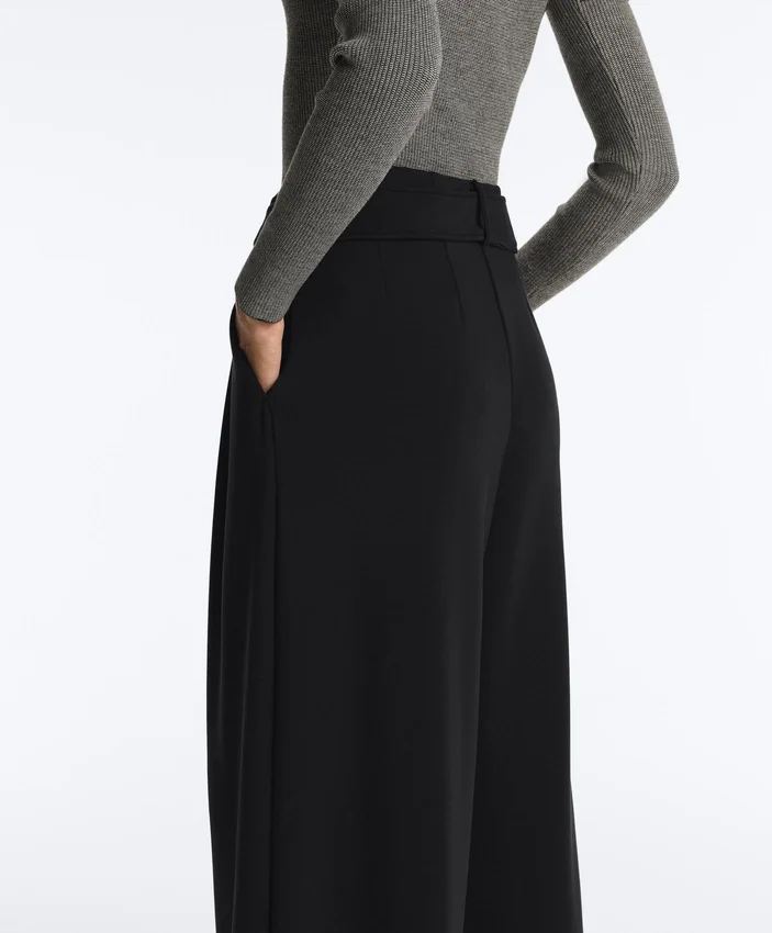 Soft-Touch Modal Wide-Leg Trousers with Pleat Waist Detail Soft-Touch Modal Wide-Leg Trousers with Pleat Waist Detail