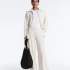Long Pinstripe Jacket with Adjustable Waist and Soft-Touch Modal Long Pinstripe Jacket with Adjustable Waist and Soft-Touch Modal