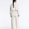 Long Pinstripe Jacket with Adjustable Waist and Soft-Touch Modal Long Pinstripe Jacket with Adjustable Waist and Soft-Touch Modal