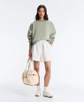 Soft-Touch Round Neck Sweatshirt with Modal