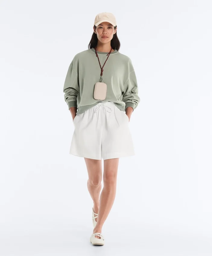 Soft-Touch Round Neck Sweatshirt with Modal Soft-Touch Round Neck Sweatshirt with Modal