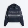Soft-Touch Striped Sailor Jacket with Modal Soft-Touch Striped Sailor Jacket with Modal